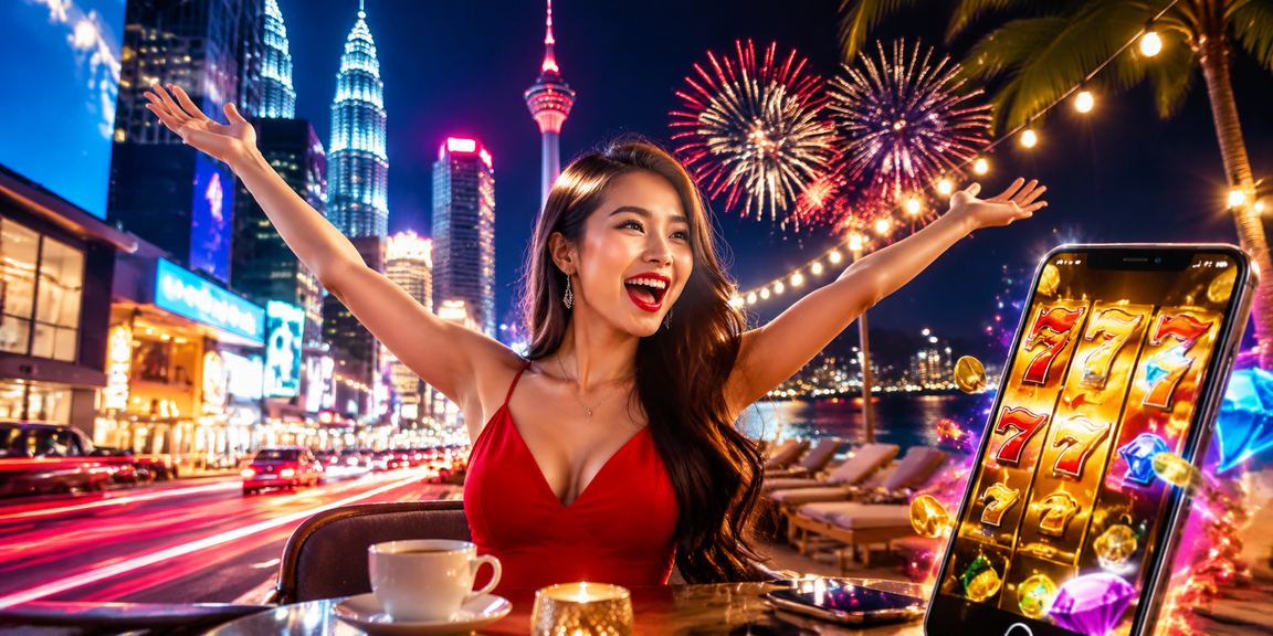 Pemain Malaysia bermain slot popular di Kuala Lumpur melalui peranti mudah alih dalam suasana moden